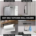 thumbnail image 4 of Paper Towel Holder - Self-Adhesive or Drilling, Matte Black, Upgraded Aluminum Kitchen Roll Dispenser Under Cabinet, Lighter but Stronger Than Stainless Steel!, 4 of 6