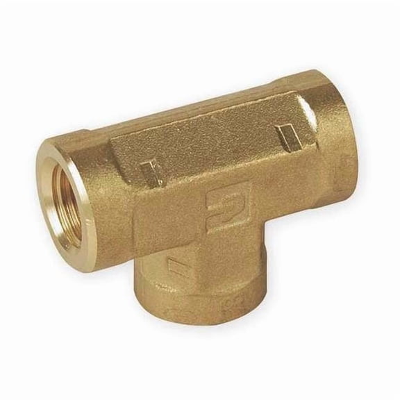 Parker Tee Brass Pipe Fitting, 1/4 in Female NPT X 1/4 in Female NPT 4-4-4 FT-B