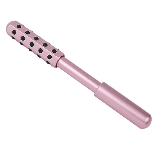 Rodillo de masaje facial y corporal con cuarzo rosa Gua Sha y 30 piedras alemanas: masajeador de rostro, ojos, barbilla, cuello, herramienta de belleza antienvejecimiento para levantar, reafirmar y reafirmar la piel brillar Electrónica