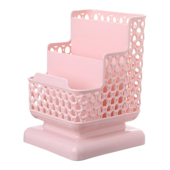 LAILLSH 2025 New Arrival Printer Desk Pencil Pen Holder Desktop Stationary Organizer with Three Compartment Supply Storage Box Art Supply Storage Organizer Hollow Design for Desk or Vanity Table