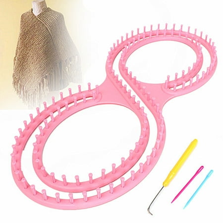Long Loom Knitting 55'' Wide Afghan Pink Knitting Loom Board With Instructions And 3 Projects For Sweater Socks ()