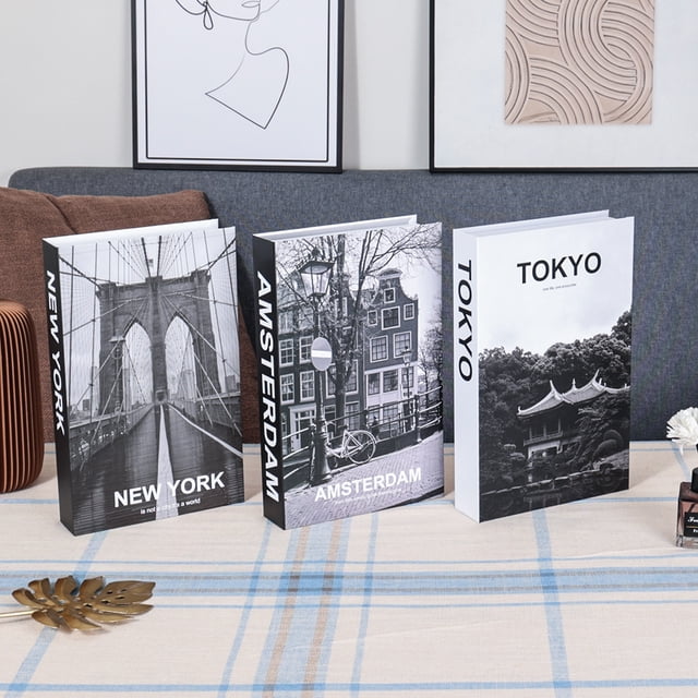 Libros falsos de moda para decoración de sala de estar, libros de diseño, adornos para mesa de centro, Club, habitación de Hotel, Villa, decoración de libros, 3 uds.