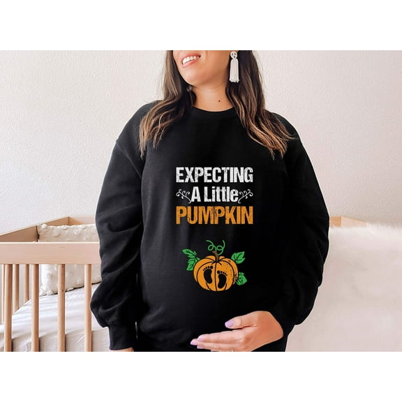 Pregnancy Announcement Sweatshirt, Expecting Little Pumpkin, Halloween Maternity Shirt