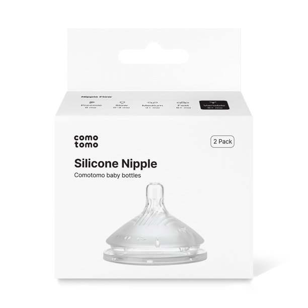 Tetinas para biberón Comotomo Gen 2 de silicona suave, paquete de 2