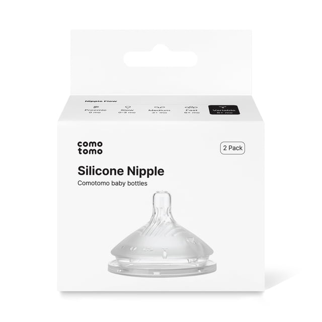 Tetinas para biberón Comotomo Gen 2 de silicona suave, paquete de 2