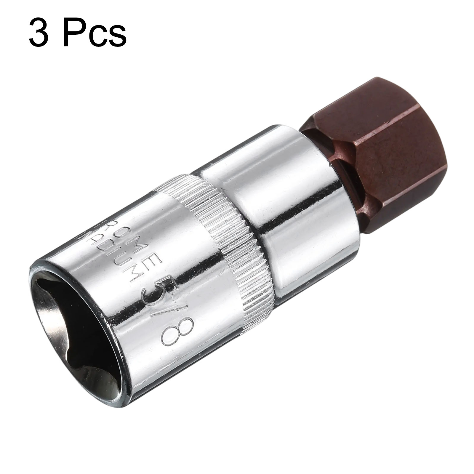 Uxcell 3pcs 5/8" Hex Bit Socket 1/2" Square Drive SAE Extension Impact Bit Power Nut Driver Set S2 & CR-V Steel Socket Ratchet Wrench Bits