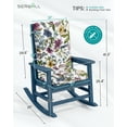 thumbnail image 4 of SERWALL Oversized Outdoor HDPE Rocking Chair with Cushion, Blue Rocker and Flower Cushion, 4 of 6