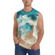 thumbnail image 1 of Fotbe Ocean Wave Crash Men's Camiseta sin Mangas Estampada para Hombres, Playera Casual para Gimnasio, Entrenamiento, Playa-3X-Large, 1 of 7