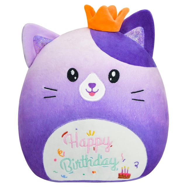 Peluche de peluche para gatos AWNOGKUE, 30 cm, morado, regalo de cumpleaños