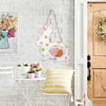 thumbnail image 1 of Adornos de Pascua de madera para la decoración del hogar | Colgante de madera con forma de huevo, zanahoria y conejo | Adorno festivo de primavera para pared, puerta o ventana, 1 of 6