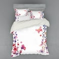 thumbnail image 2 of Ambesonne Butterfly Bedding Set 3 Pcs, Aquarelle Floral Boho Art, Twin, Purple White Pink, 2 of 3