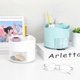 thumbnail image 5 of Rotating Pen Pencil Holder, 4 Compartments Pen Pot - Desktop Stationery Storage Makeup Brushes Holder for Home and Office, Pen Organiser (White), 5 of 5