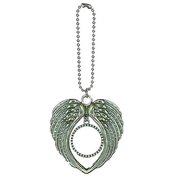 Fiudx Adorno Navideño de Alas de Ángel, Marco de Fotos Colgante Conmemorativo, Decoración de Metal de Doble Cara, Adorno Colgante para Árbol o Coche, Regalo Conmovedor para Amantes de Las Mascotas, T