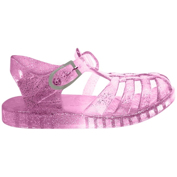 Hey Collection Toddler Kids Jelly Water Shoe Sandal Flats with Buckle, Available in Six Colors