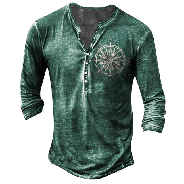 T-Shirt à Manches Longues Imprimé Numérique 3D Mode Décontractée d'Été pour Hommes Confortable Quotidien