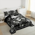 thumbnail image 3 of Homewish Boys Girls Gothic Skull Full Size Comforter Sets 3-Piece,Chic Floral Flowers Bedding Comforter Set,Bohemian Starry Sky Lightweight Bedding Sets,Microfiber Bedroom Decor,Reversible, 3 of 8