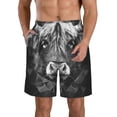 thumbnail image 1 of KLL Geometric Bull Design Pattern Swim Trunks for Men,Men's Hawaiian Bathing Suit Swimsuits Quick Dry Swimming Board Shorts Beach Shorts with Pockets-XX-Large, 1 of 6