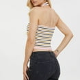 thumbnail image 6 of Tank Tops for Women under $5 Plus Size Clearance Sleeveless Stripe T-shirt Crop Top Pink L, 6 of 6