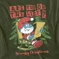 thumbnail image 2 of Smurfs Christmas, Papa Smurf Are You On The List Unisex Adult Long-Sleeve T Shirt, Military Green, Large, 2 of 4