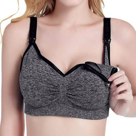 

Mommy Nursing Maternity Breastfeeding Bras S-2XL 3-Pack Deep V Neck Front Buckle Pregnant Underwear