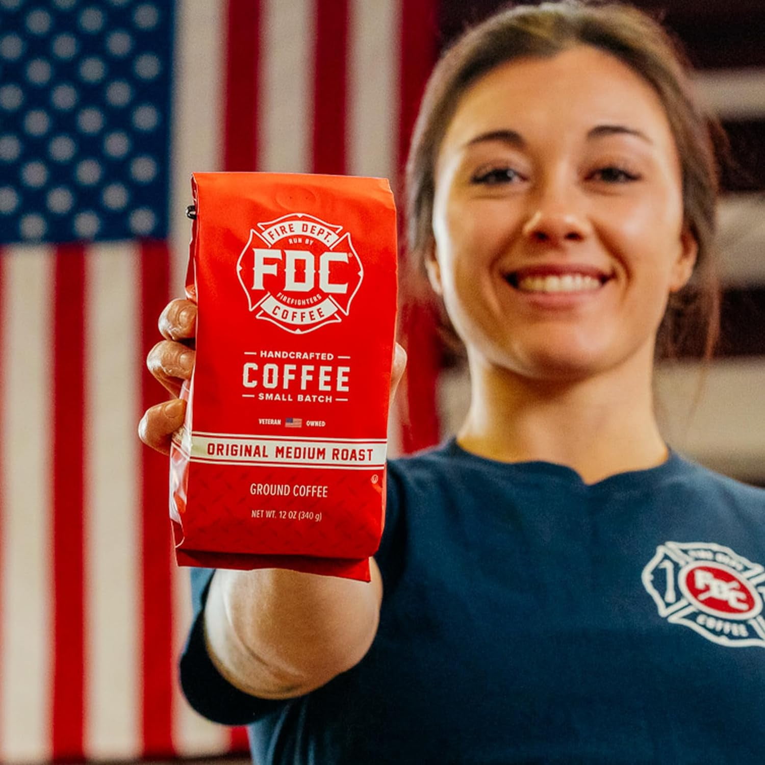 (3 pack) Fire Department Coffee, Original Medium Roast, Premium Ground Coffee, 12 oz