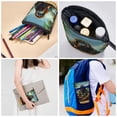 thumbnail image 4 of Lsque Forest Meditating Gorilla Pattern Telescopic Pencil Bag Pen Holder Stationery Case, Stand-up Retractable Transformer Bag Organizer, 4 of 6
