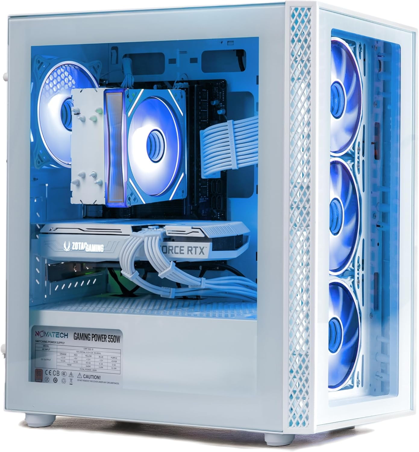 Novatech Phantom 2.0 Prebuilt Gaming PC Desktop Computer - RX580 8GB - Intel i7 Xeon 3.5GHz - 16GB RAM - 512GB M.2 SSD WiFi/BT, Win 11 - Gaming Computer Tower - Pre Built PC Gaming - 1 Year Warranty