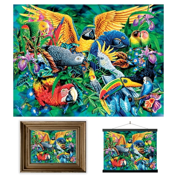3D LiveLife Lenticular Tropical Bird Wall Art - Unframed Poster by Deluxebase for Home Decor