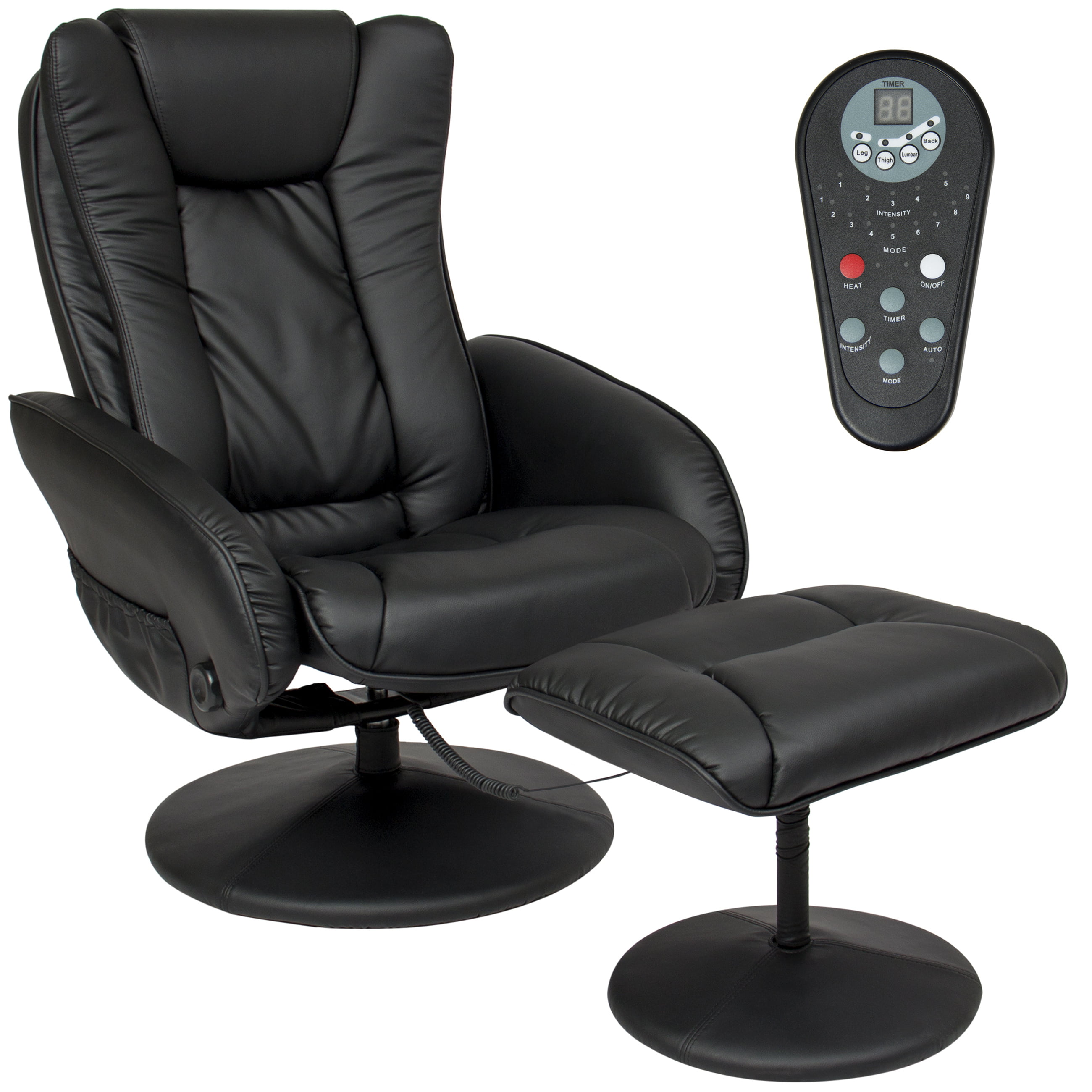 Leather Massage Recliner And Ottoman, Leather Massage Chairs