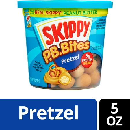 SKIPPY PB Bites Pretzel, Peanut Butter Snack, 5 oz