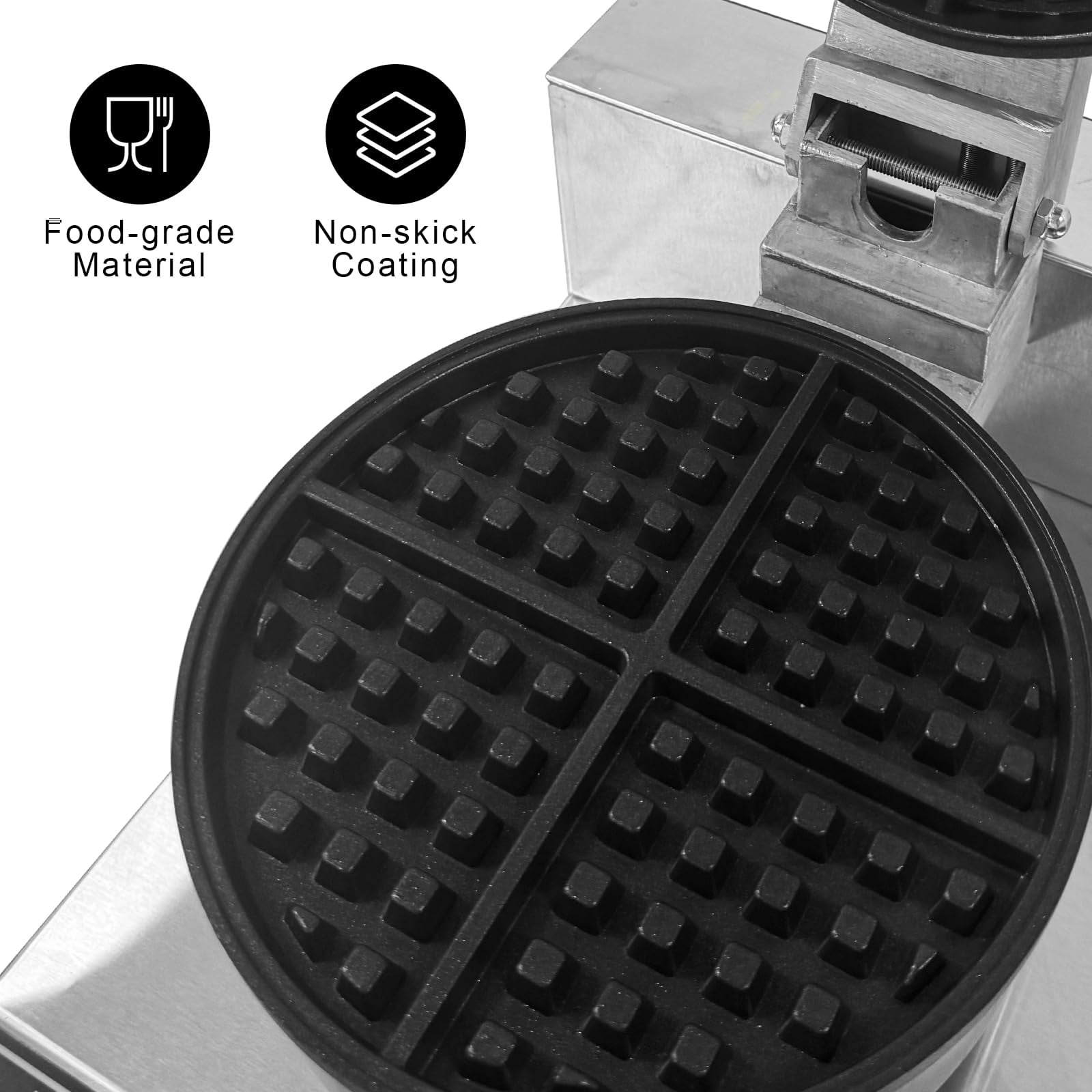 Yeshouse Electric Waffle Maker Machine, Stainless Steel, Non-Stick, 1200W, Single Head