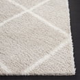 thumbnail image 3 of SAFAVIEH Tahoe Elwyn Trellis Shag Runner, 2' x 9', Silver/White, 3 of 10