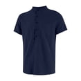 thumbnail image 4 of TAIAOJING Mens Shirts With Pocket Shorleeved Collar Casual Stand-Up Blouse, 4 of 5