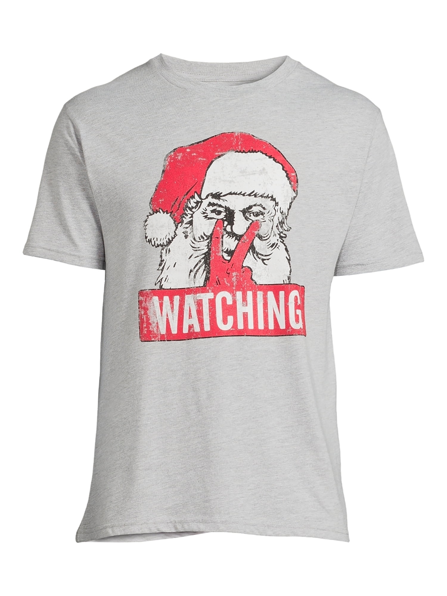 Santa Watching Men's Christmas T-Shirt