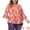 Orange, variant on DARING DIVA Women's Plus Floral Ruffle 3/4 Sleeve Peplum Top 1X Orange