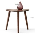 thumbnail image 7 of Pebble Shaped Coffee Table, Center Table Low Table Plate Desk with 100% Solid Oak Wood Top, Pebble Shaped Natural Wooden Desk Work Table for Hallway Closet, 19.69''L*17.52''W*25.59''H, Walnut, 7 of 7
