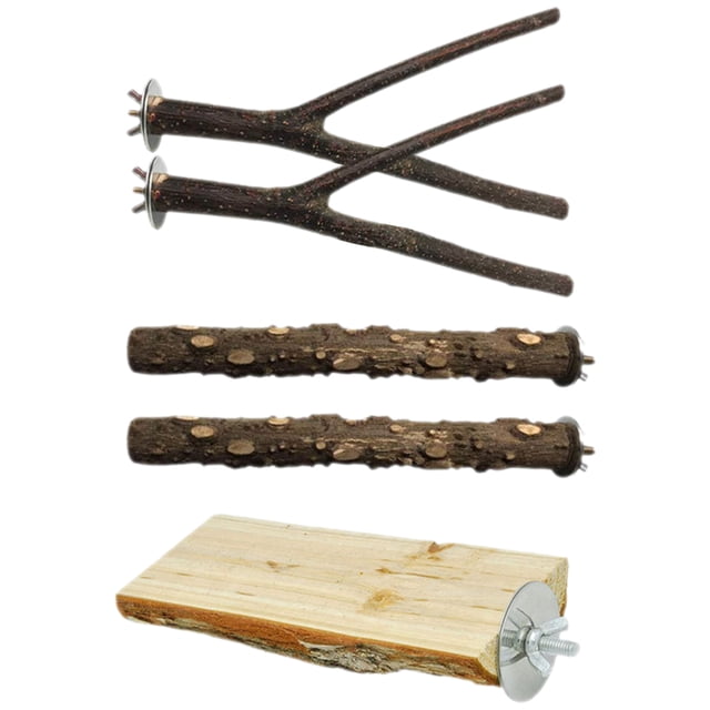 5Pcs Bird Wood Perch Parrot Perch Bird Standing Rod Parrot Paw Grinding Stick Parrot Stand Perch Toy