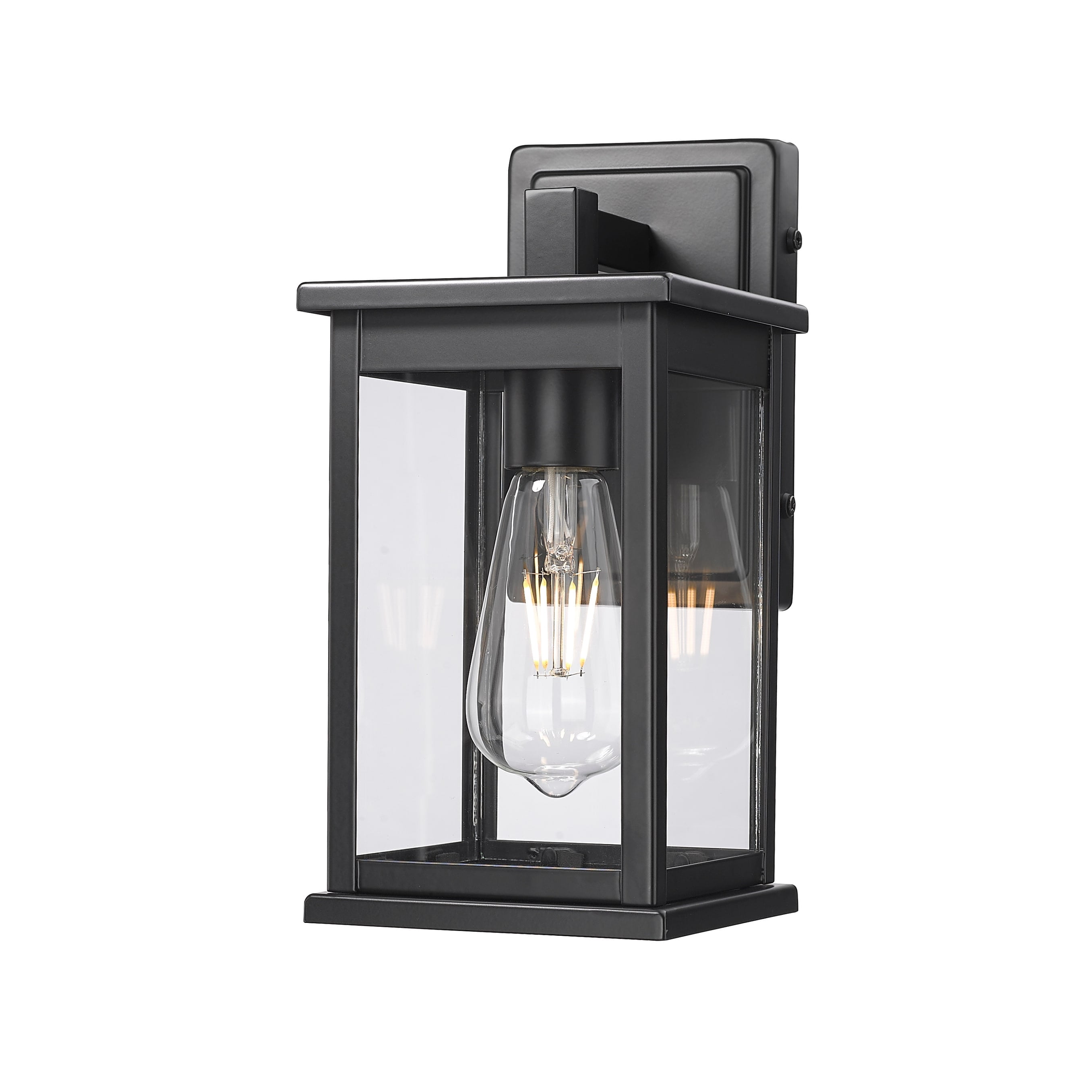 Open Box Millennium Lighting Bowton II 1 Light Outdoor Wall Sconce in Powder Coat Black 13 Inch