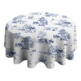 thumbnail image 4 of Round Waterproof Tablecloth 60×60 Inch, Boho Style Reusable Indoor/Outdoor Durable Table Cover for Party Kitchen Dinner Room Decor, 4 of 6