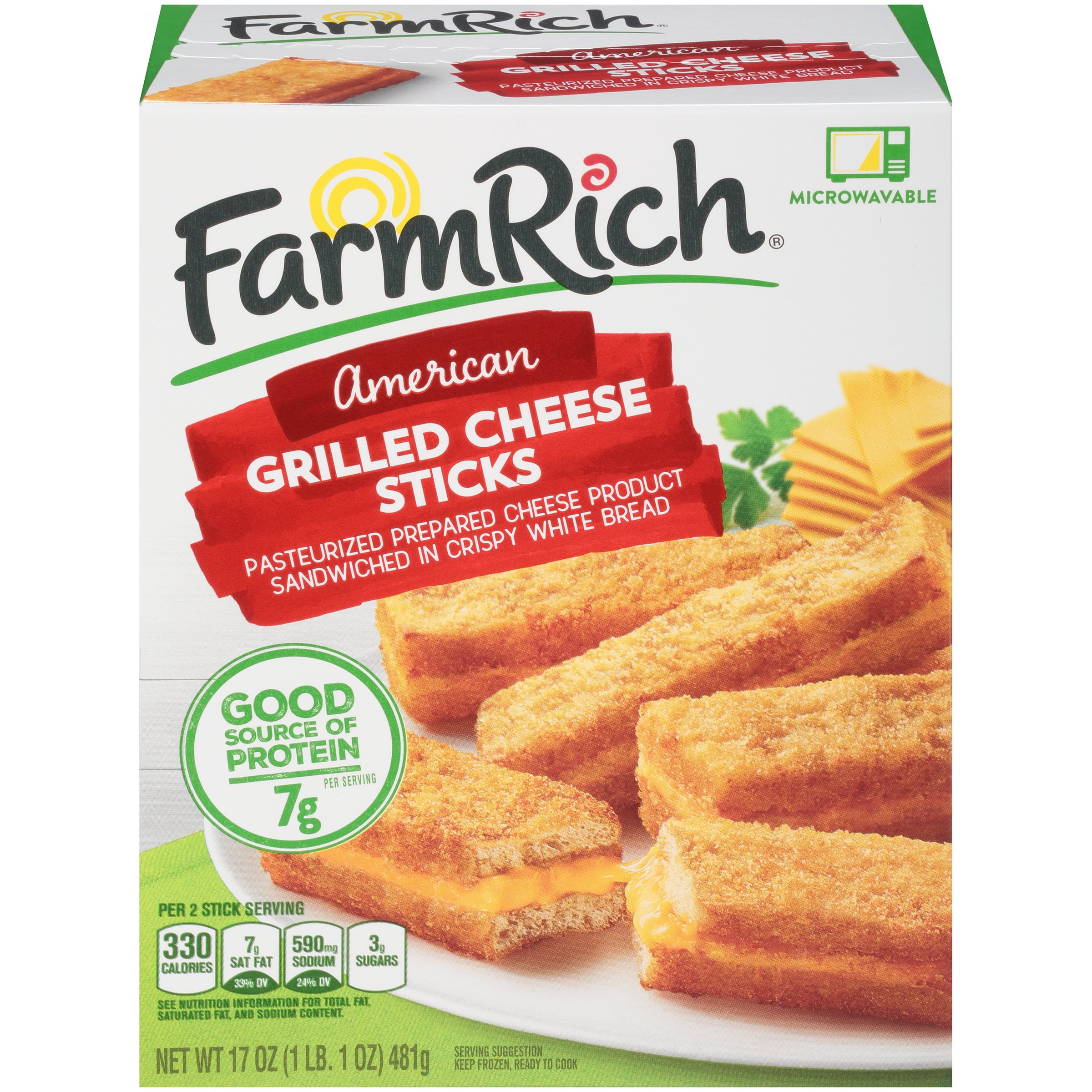 Farm Rich Grilled Cheese Sticks, Frozen, 17oz BrickSeek