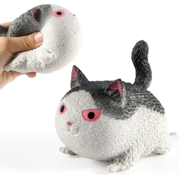 Juguete esponjoso HUOGUO Angry Cat para aliviar el estrés, color gris