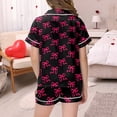 thumbnail image 5 of FhsagQ Ensembles pour Filles Ensembles 2 Pcs Pyjamas pour Enfants Enfants Imprimé Graphique Chemise à Boutons à Manches Courtes Shorts Ensemble de Pyjama Tout-Petits Filles Tenues de Printemps Pâques Noir 2-3 Ans, 5 of 5