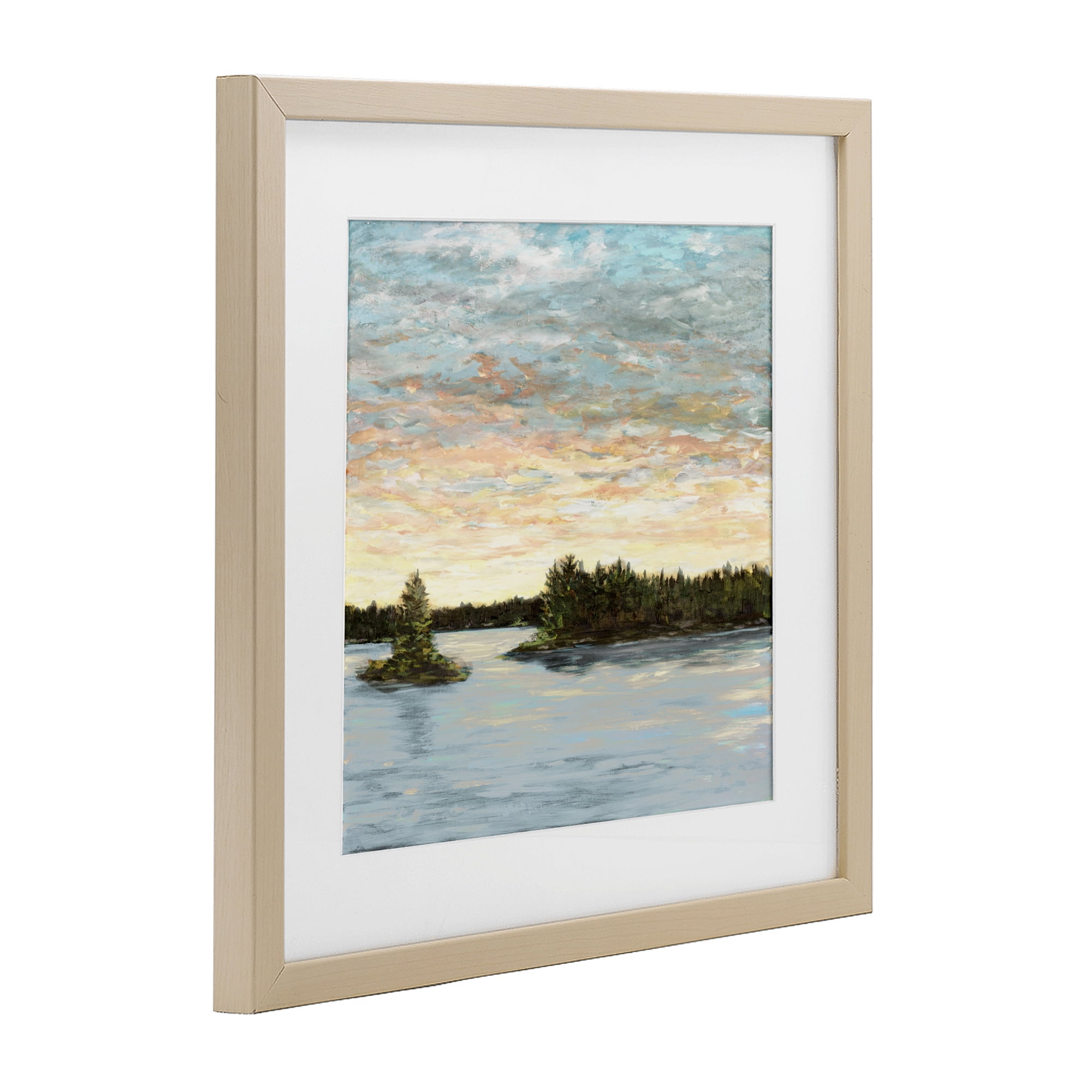 Stupell Industries Lake Shore at Sundown Birch Framed Print Under Glass, design by Julie DeRice