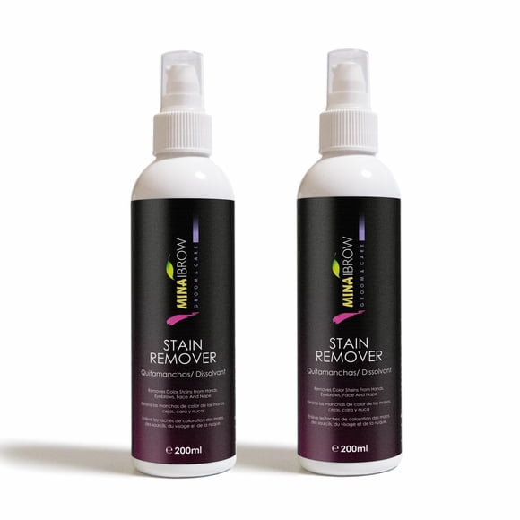 MinaiBrow Mina Henna Tint Quitamanchas Elimina suavemente el color del cabello del cuero cabelludo, la piel alrededor de las cejas, el cabello, la barba y el bigote de forma rápida y suave, 200 ml, pa