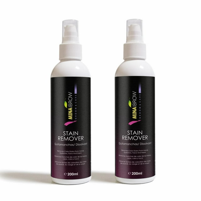 MinaiBrow Mina Henna Tint Quitamanchas Elimina suavemente el color del cabello del cuero cabelludo, la piel alrededor de las cejas, el cabello, la barba y el bigote de forma rápida y suave, 200 ml, pa