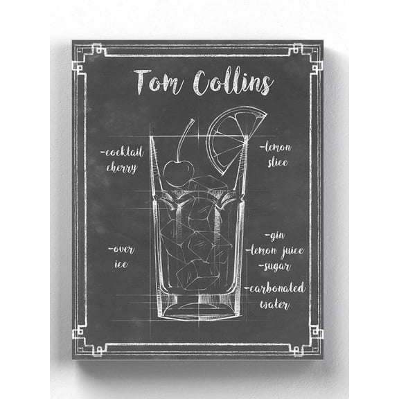 Mixology Tom Collins Wrapped Canvas -Ethan Harper Designs,