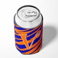 thumbnail image 4 of Letter V Initial  Tiger Stripe Blue and Orange Can or Bottle Hugger, 4 of 5