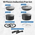 thumbnail image 3 of Induction Cookware with Healthy Ceramic Coating Camping Pots and Pans Set Nonstick 10pcs with Detachable Handles Induction RV Kitchen Set with Removable Handles Oven Safe, 3 of 7