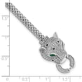 thumbnail image 3 of Auriga Fine Jewelry 925 Sterling Silver Zirconia Cheetah Head Bracelet 7.25inch for Women, 3 of 4
