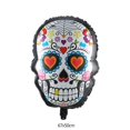 thumbnail image 1 of Globos grandes de esqueleto de hombre, decoraciones de Halloween, Globos de calavera de miedo, fiesta de Halloween, decoraciones para el hogar, 86x158cm, 1 of 4